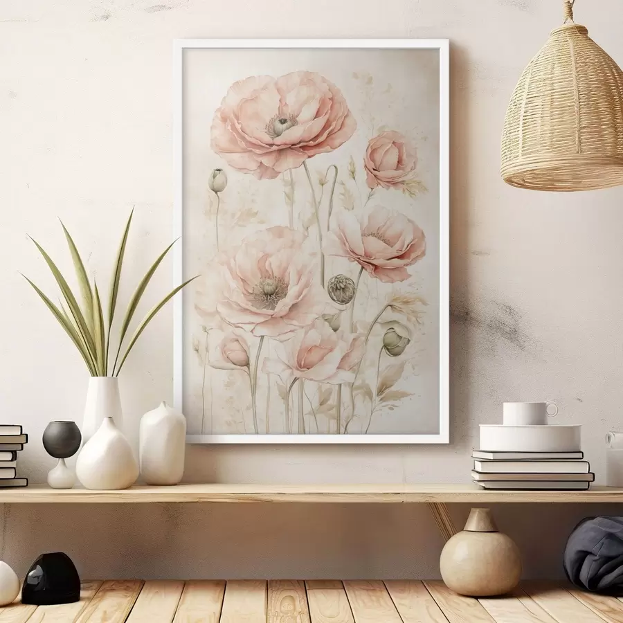 fotószőnyeg Finom virágok világos rózsaszín árnyalatokban f47756