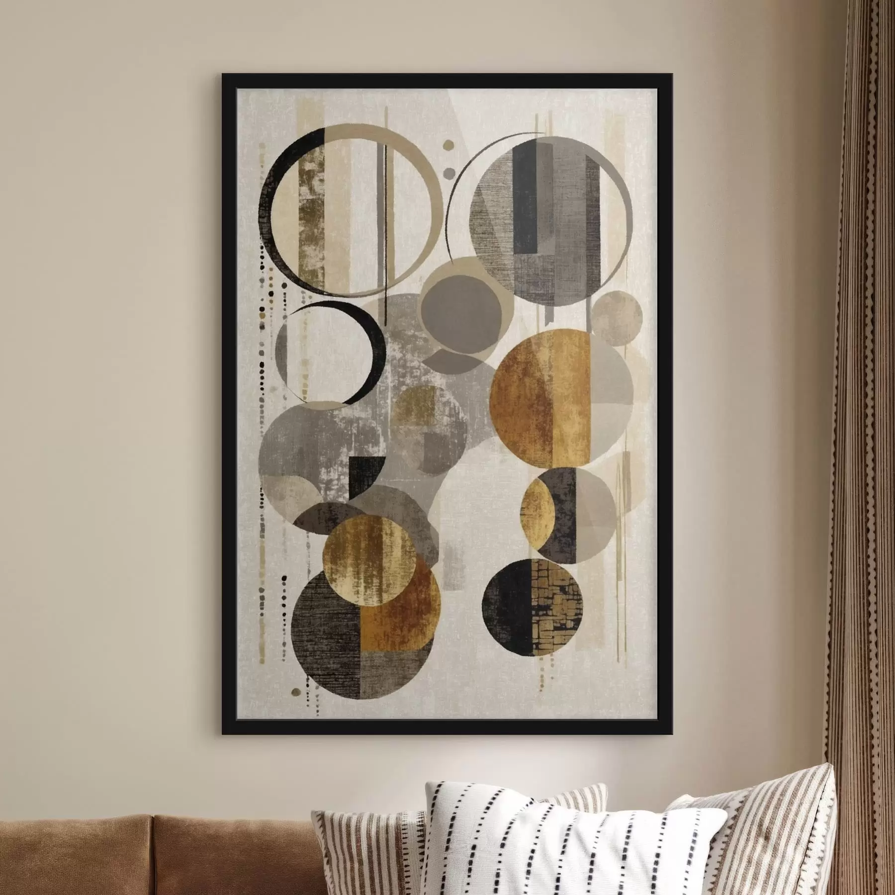 fotószőnyeg Absztrakt körök meleg és semleges színekben f47766