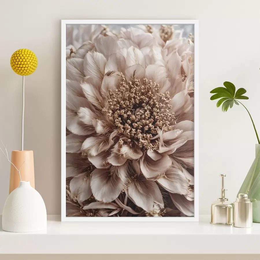 fotószőnyeg Közelkép egy halvány virágról, gazdag textúrájú szirmokkal f47769