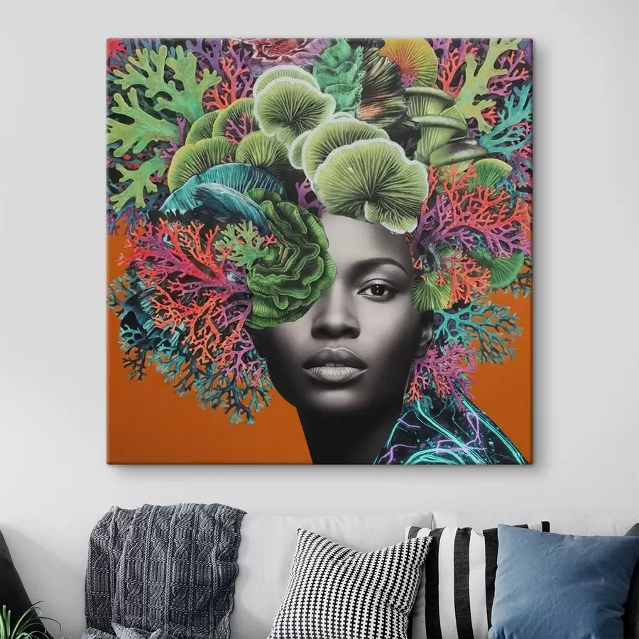 fotótapéta Pszichedelikus portré gombákkal s47787