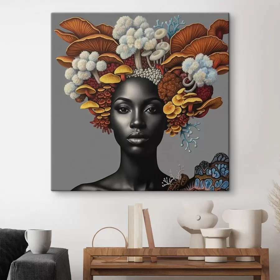 fotótapéta Portré egy gombákkal rendelkező nőről s47788