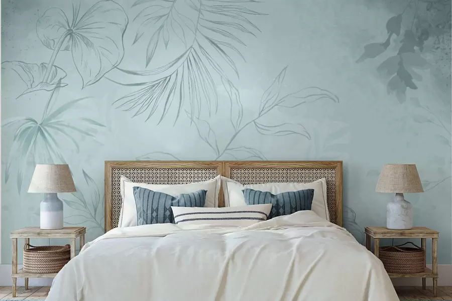 fotószőnyeg Lineáris növények puha zöldes háttér előtt w05128v1