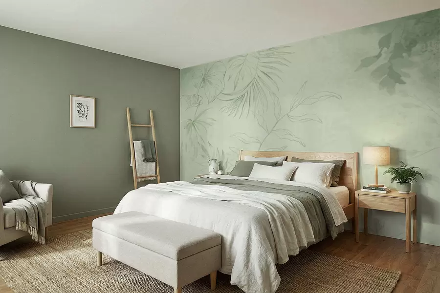 fotószőnyeg Lineáris növények hűvös kék háttér előtt w05128v2