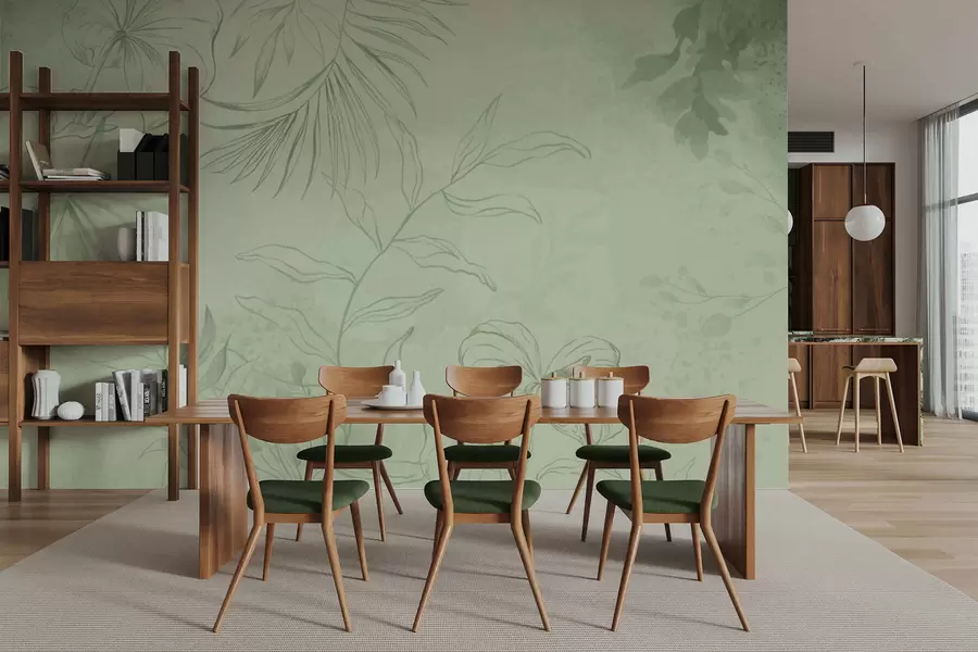 fotószőnyeg Lineáris növények hűvös kék háttér előtt w05128v2