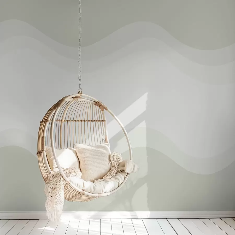 fotószőnyeg Absztrakt hullámok világoszöld színpalettán w05132v1