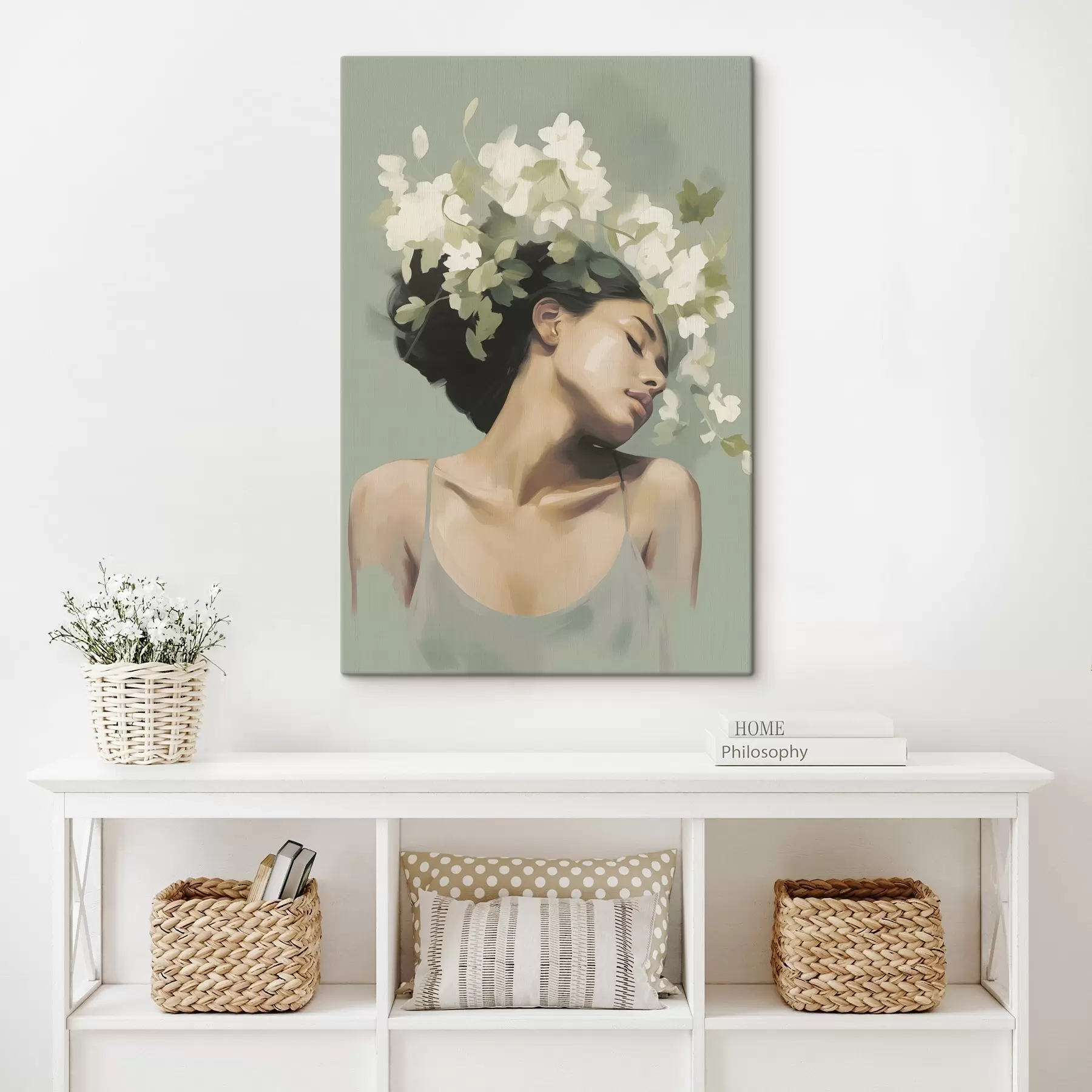 fotótapéta Virágkoszorús lány s47806