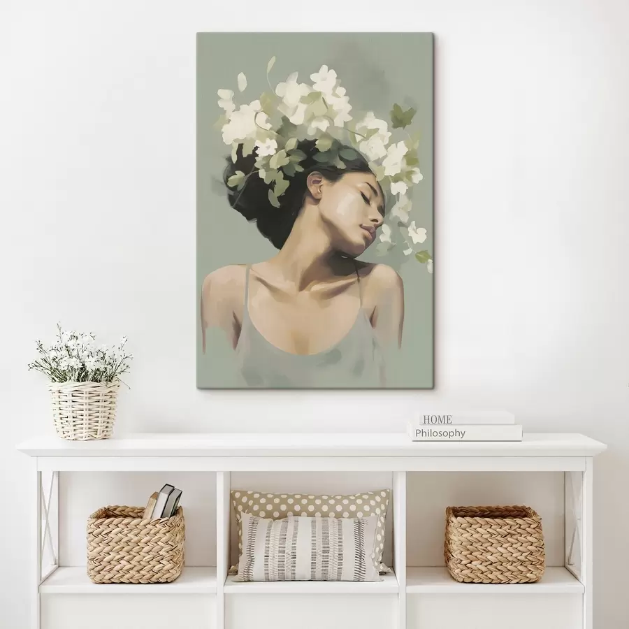 fotótapéta Virágkoszorús lány s47806