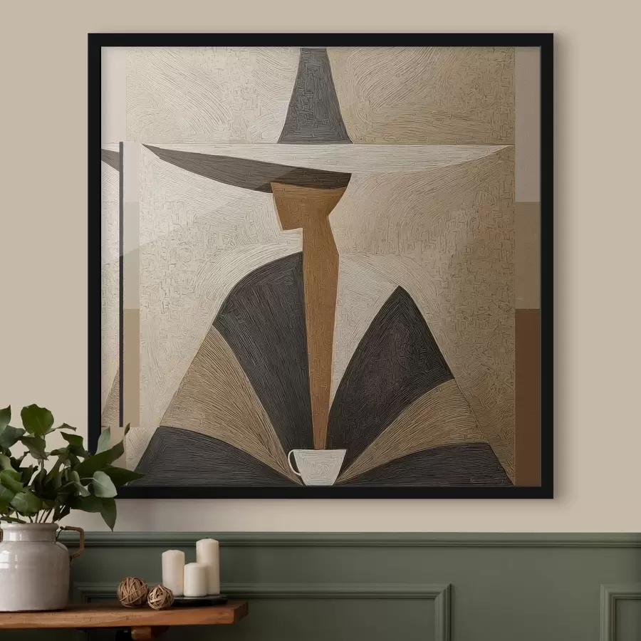 fotószőnyeg Absztrakt portré kalapban f47842