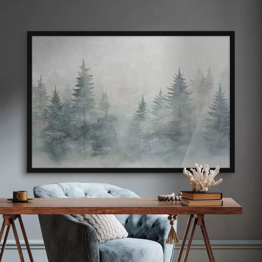 fotószőnyeg Tűlevelű erdő, grunge stílusban f47894