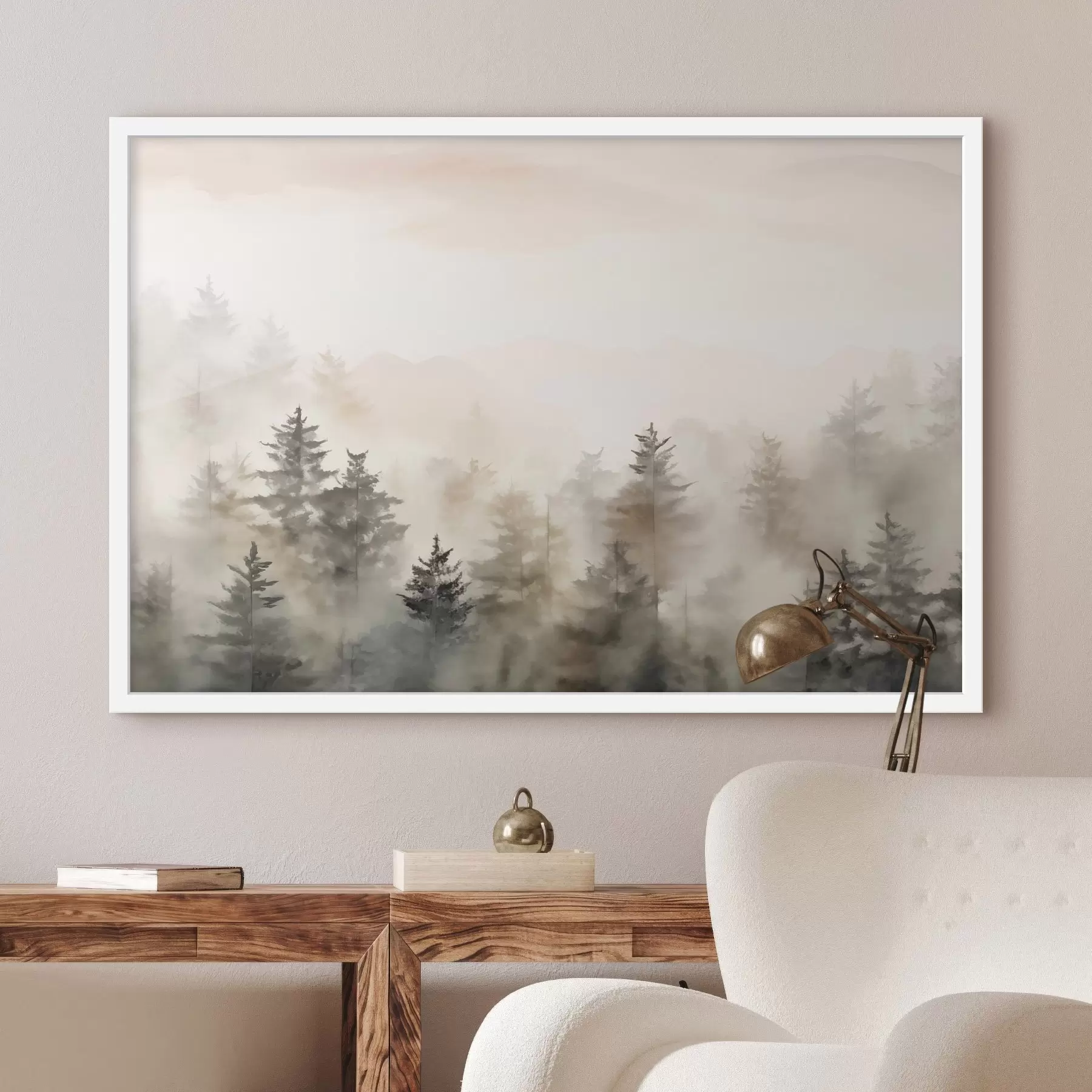 fotószőnyeg Akvarell erdő, utánzat f47885