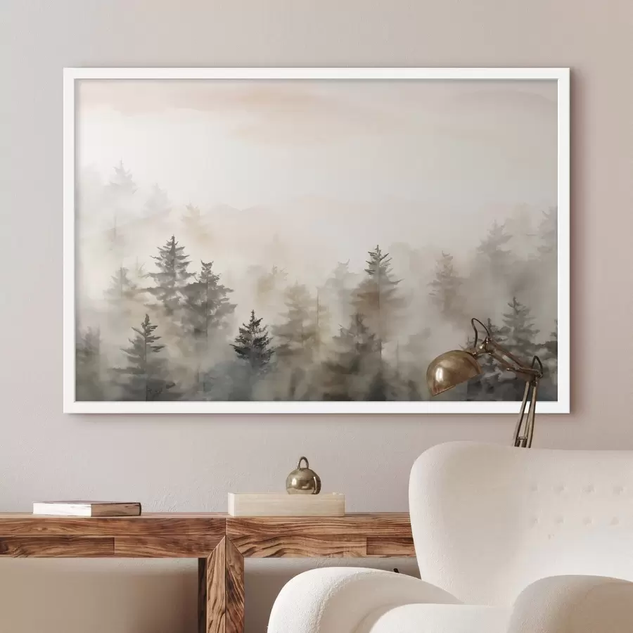 fotószőnyeg Akvarell erdő, utánzat f47885