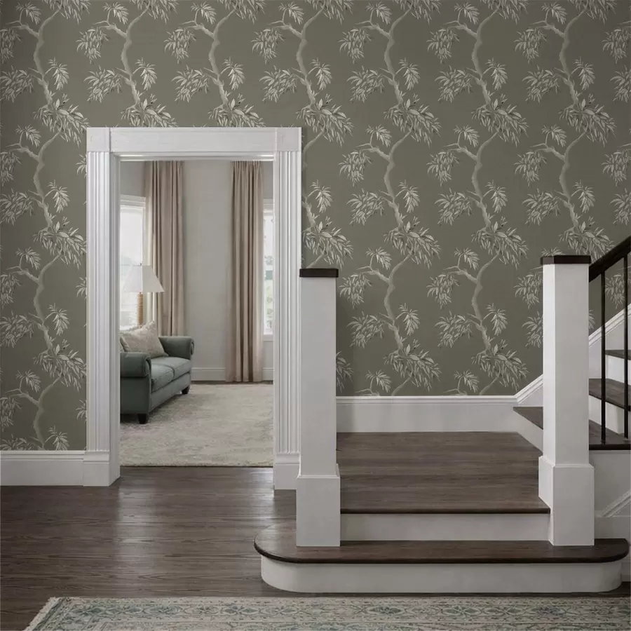 fotószőnyeg Könnyű ág levelekkel olíva háttérrel a01117v1