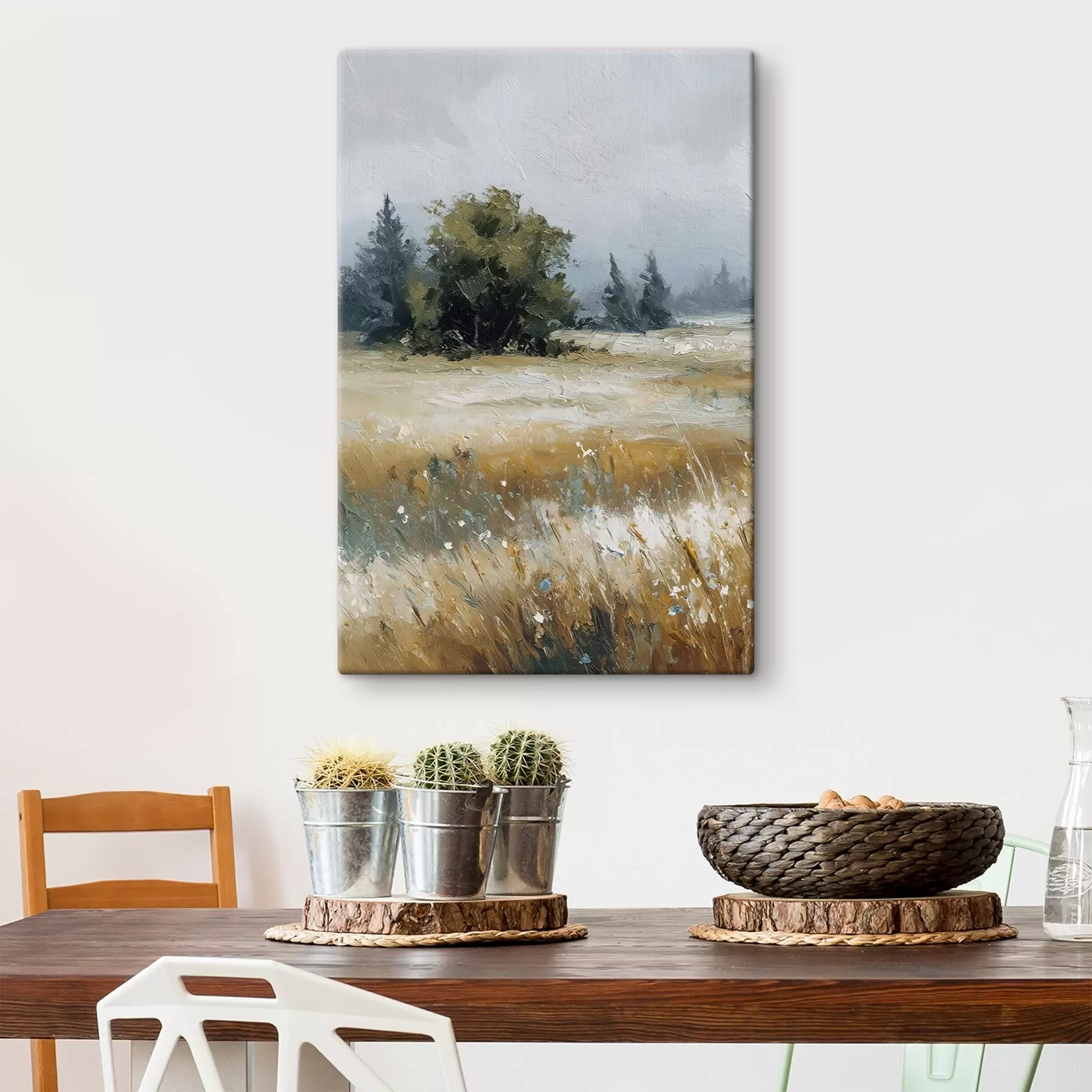 fotótapéta Szabadtéri növények, olajfestmény utánzat s48009