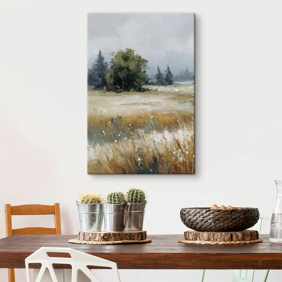 fotótapéta Szabadtéri növények, olajfestmény utánzat s48009