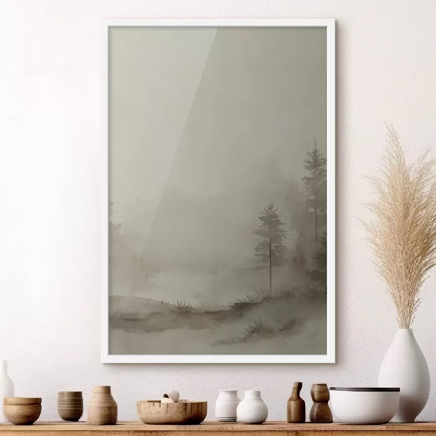 fotószőnyeg Tűlevelű erdő, akvarell imitáció f47997