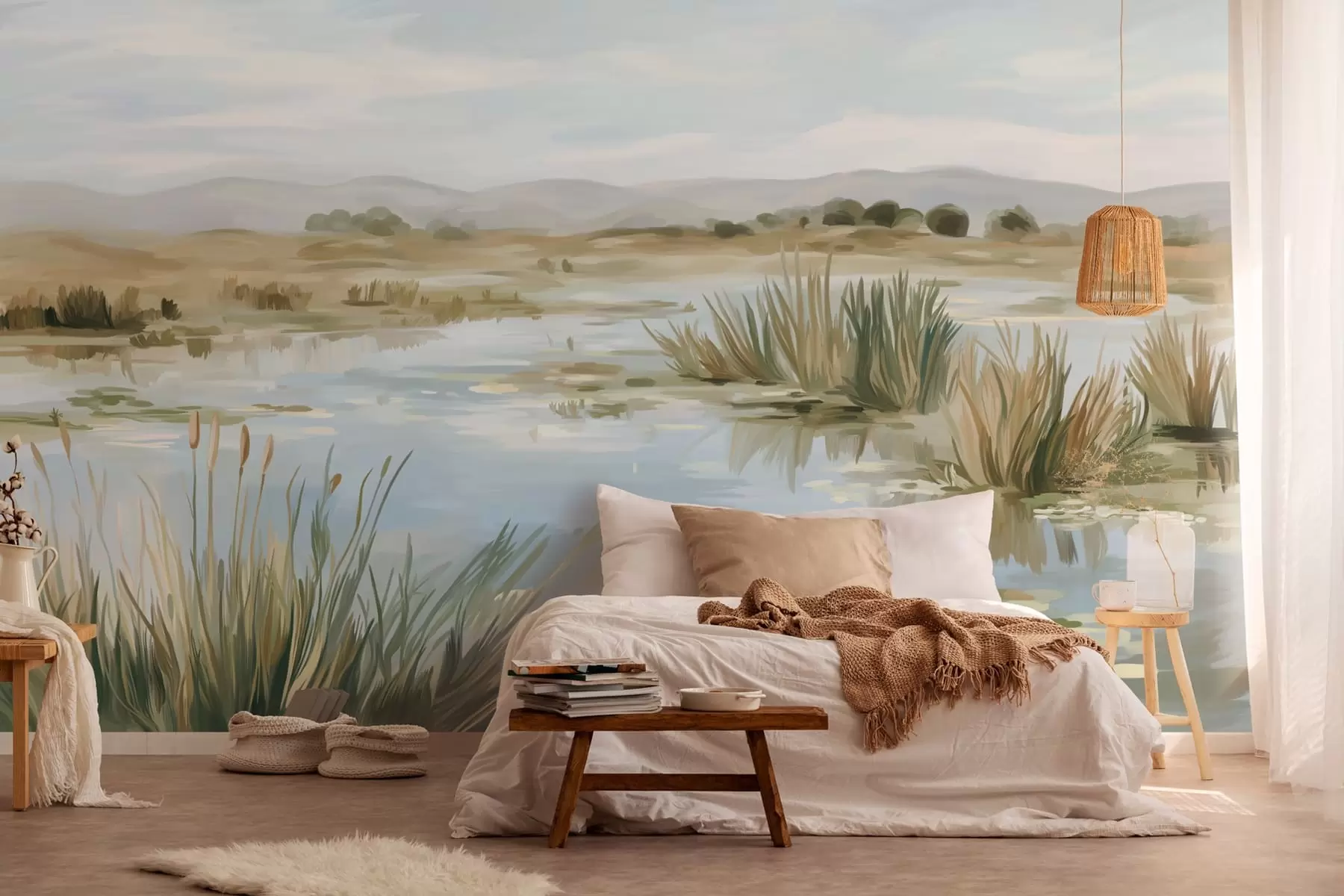 fotószőnyeg Csendes, békés tó, festői táj w05214