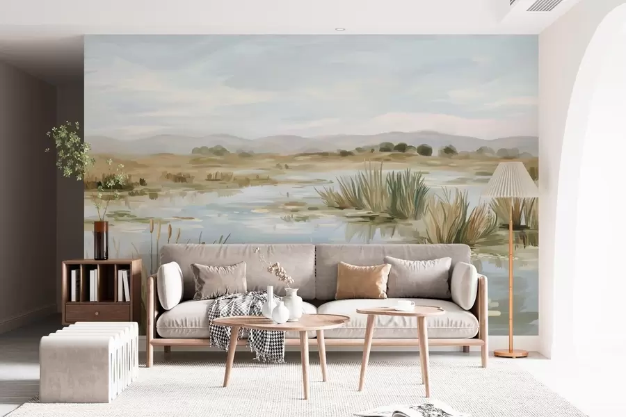 fotószőnyeg Csendes, békés tó, festői táj w05214