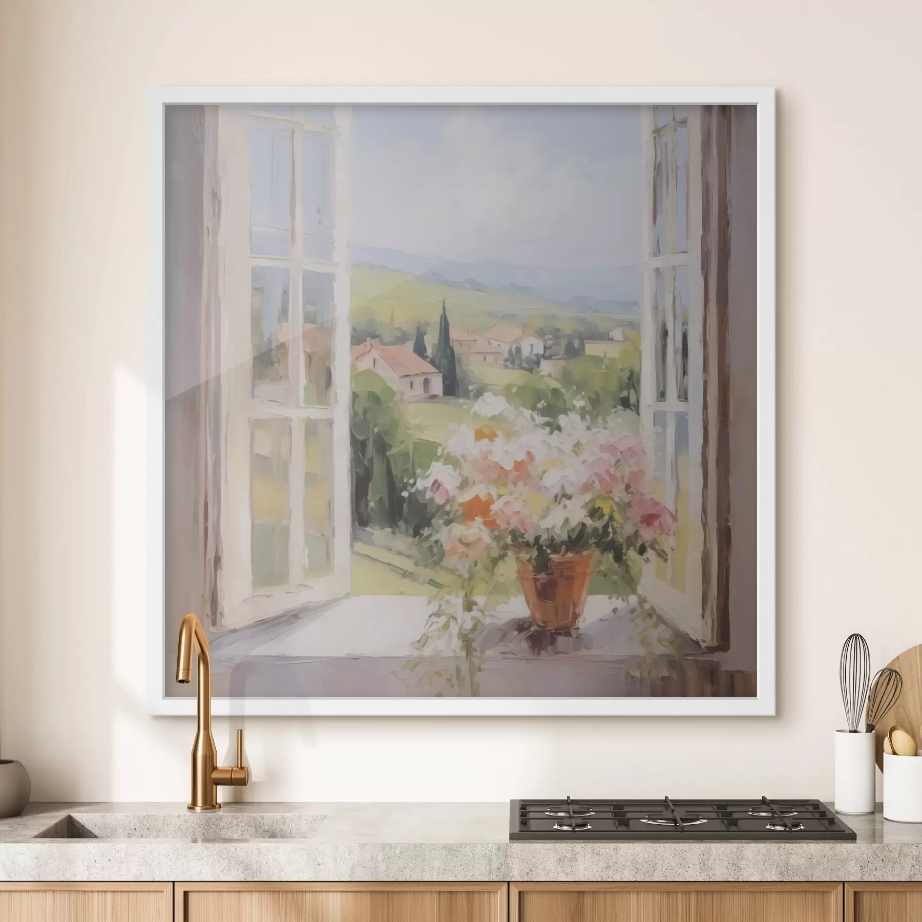 fotószőnyeg Csokor egy vázában az ablak mellett f48052