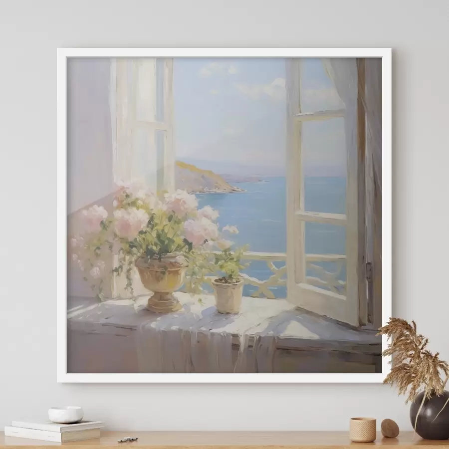 fotószőnyeg Csokor egy vázában az ablak mellett f48053