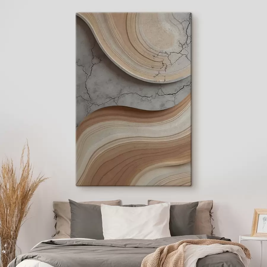 fotótapéta Fa és világos márvány, utánzat s48103