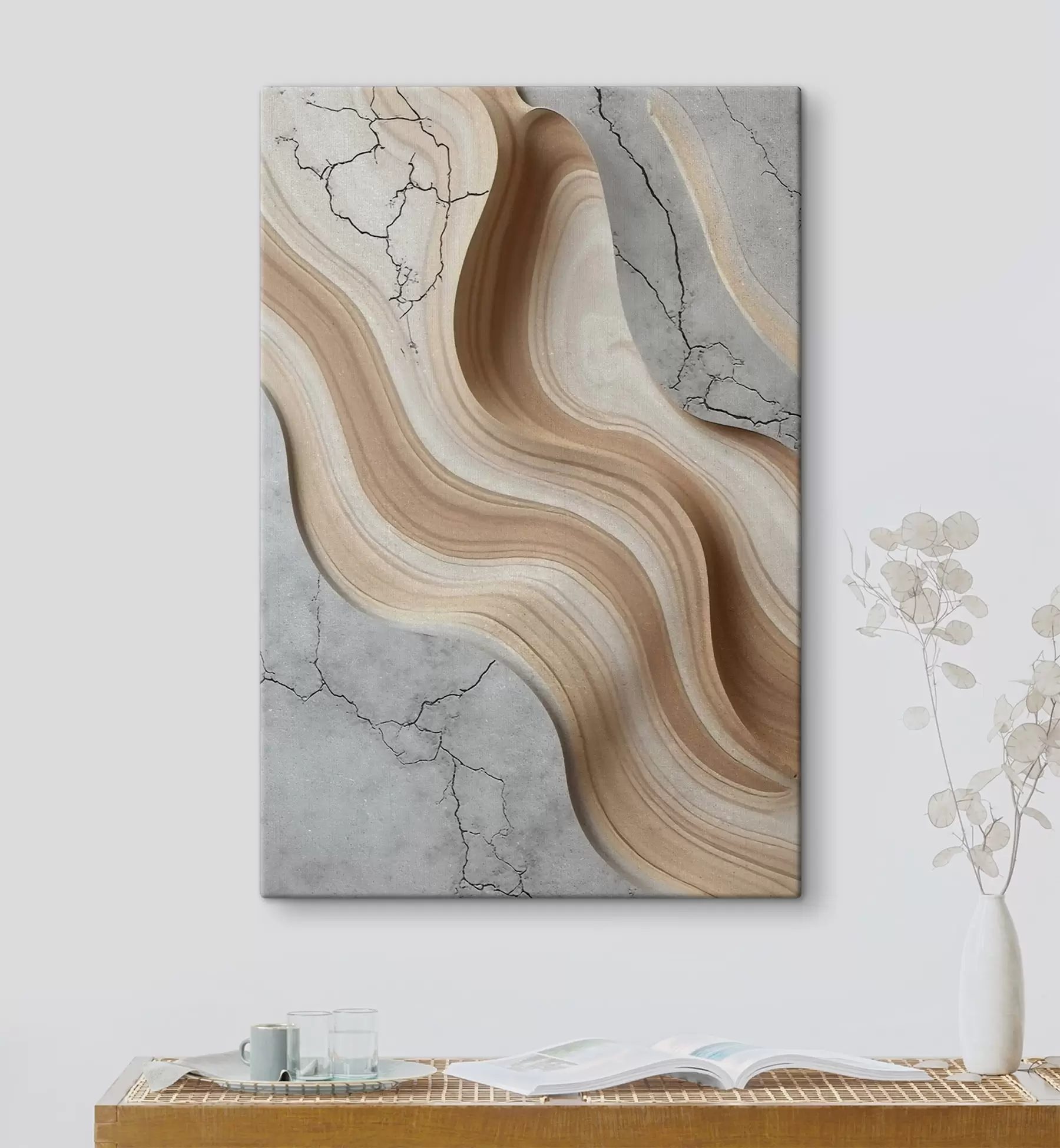 fotótapéta Fa és könnyű beton, utánzat s48104