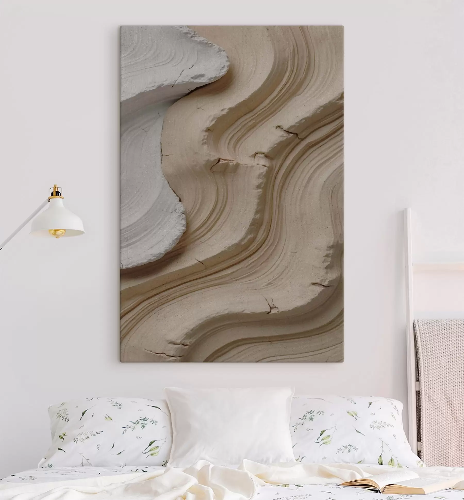 fotótapéta Világos és bézs színű díszlécek utánzata s48108