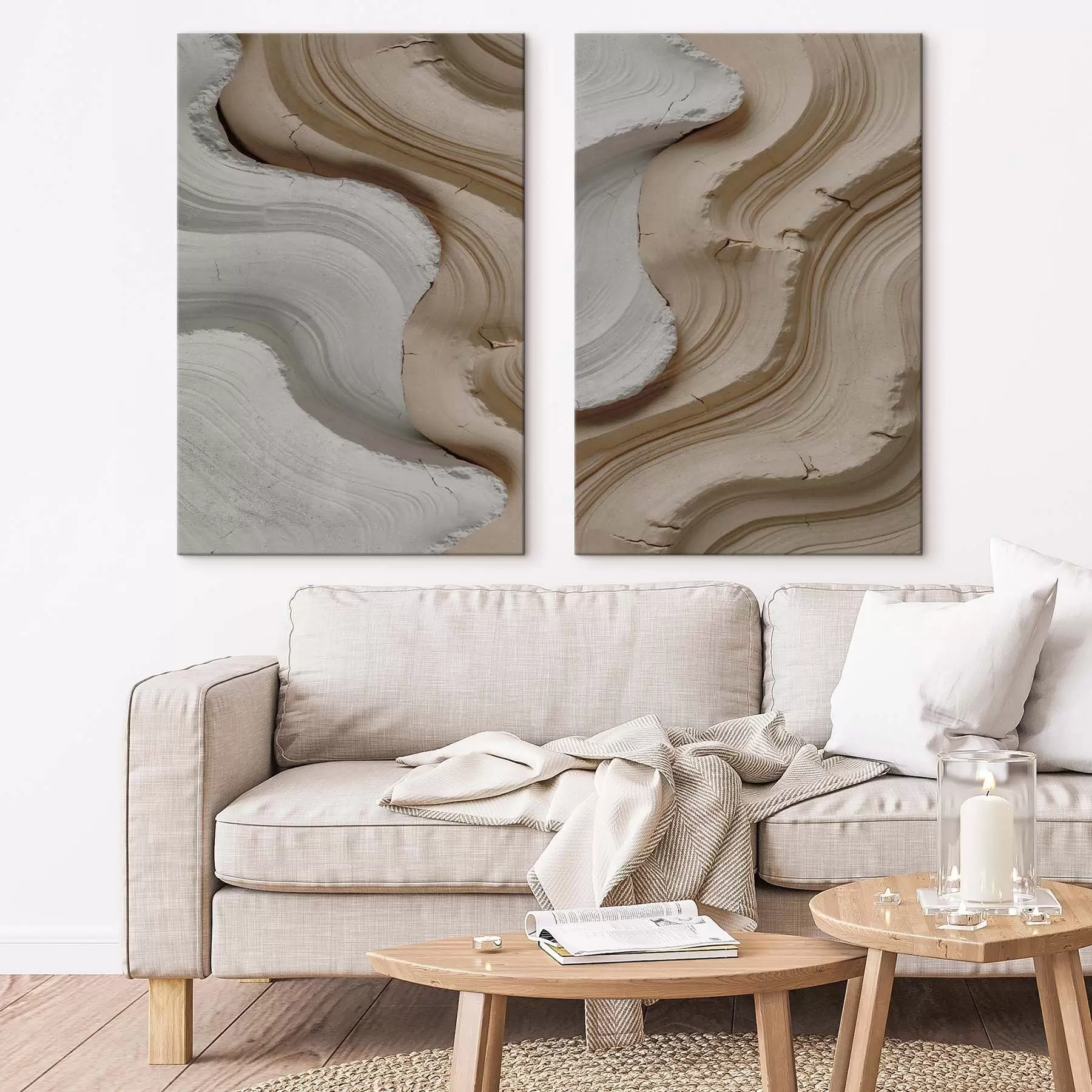 fotótapéta Világos és bézs színű díszlécek, 3D-s utánzat m30080