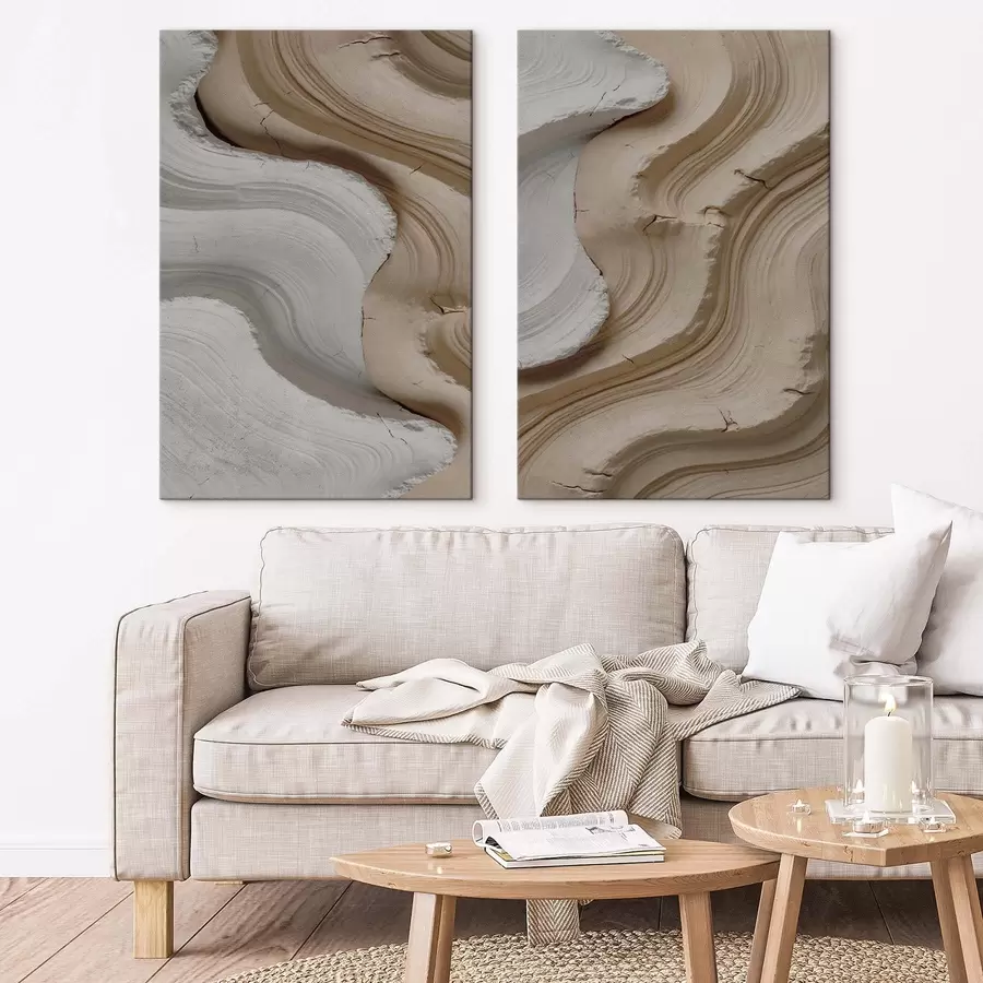 fotótapéta Világos és bézs színű díszlécek, 3D-s utánzat m30080