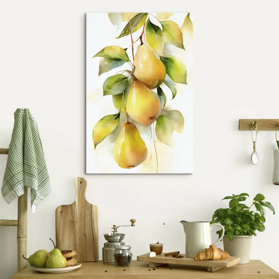 fotótapéta lédús sárga körte akvarell stílusban s47931