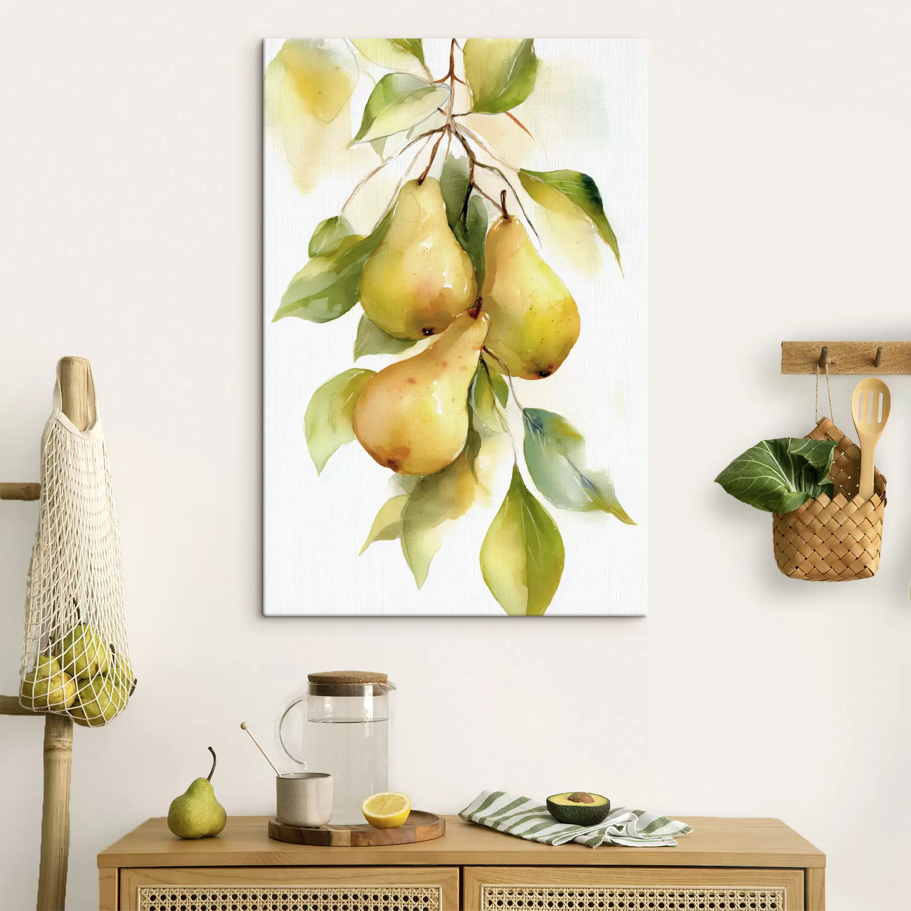 fotótapéta lédús sárga körte akvarell stílusban s47932