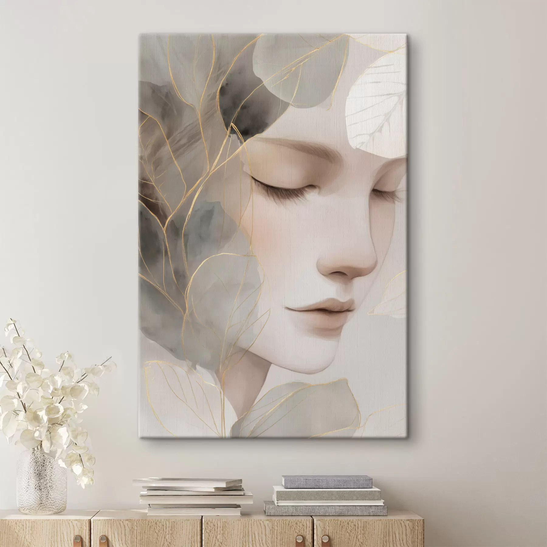 fotótapéta lány a levelek között s47937