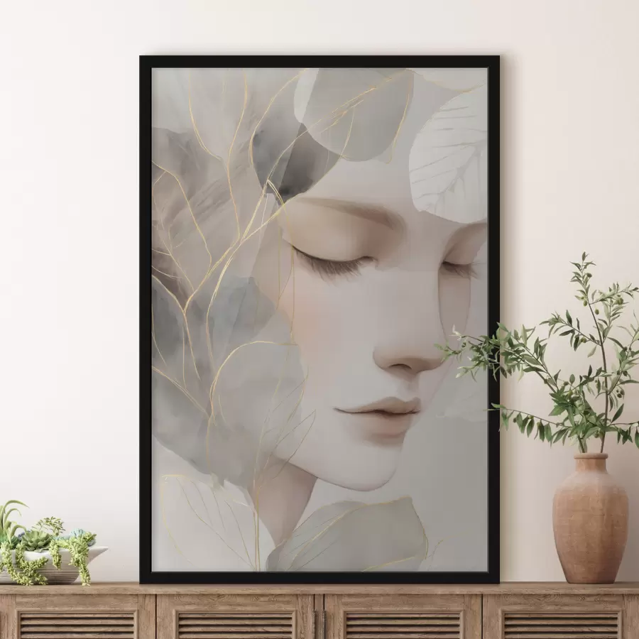 fotószőnyeg lány a levelek között f47937