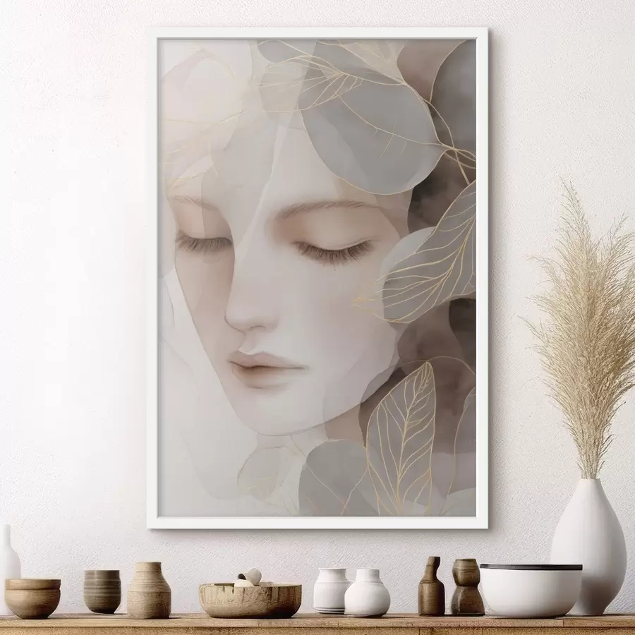 fotószőnyeg lány a levelek között f47938