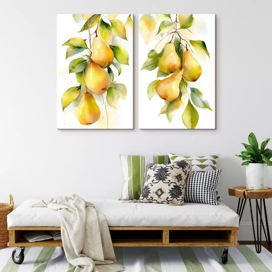 fotótapéta lédús sárga körte akvarell stílusban m30088