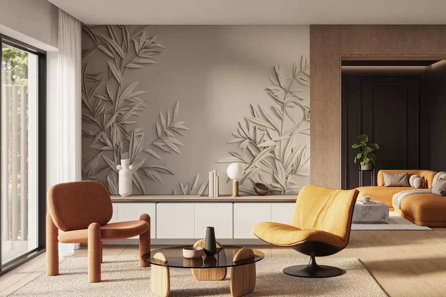 fotószőnyeg Mellszobor levelek utánzata w05244