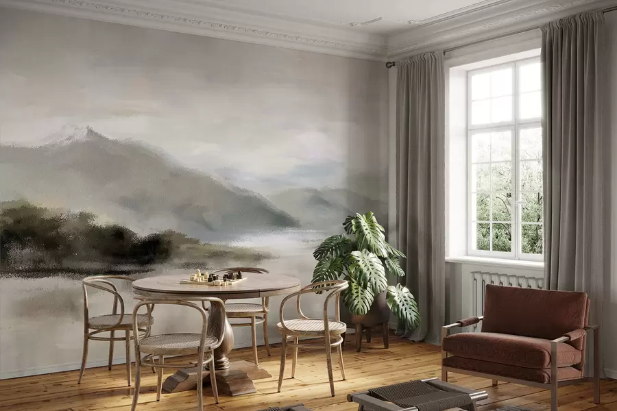 fotószőnyeg Festett hegyek w05248