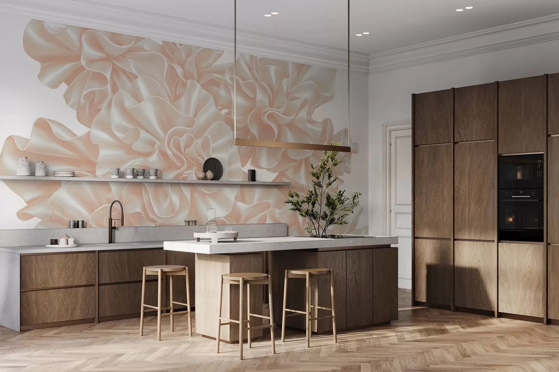 fotószőnyeg Virágok utánzása szalagokból w05252