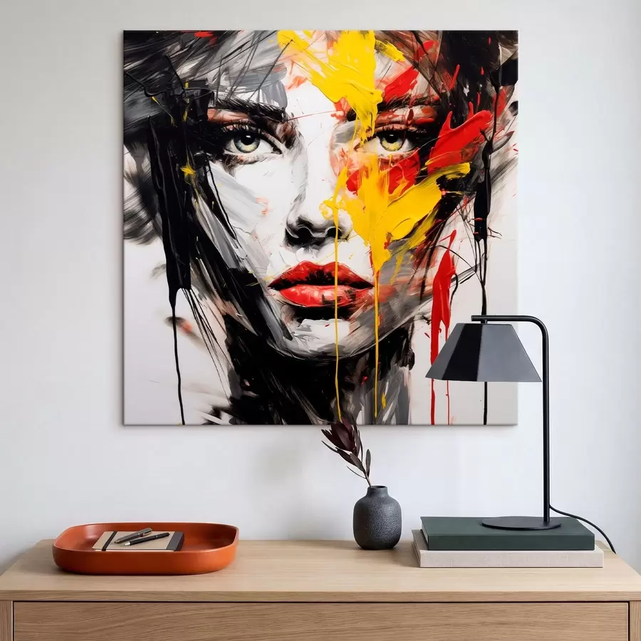 fotótapéta Női portré merész ecsetvonásokkal s48088