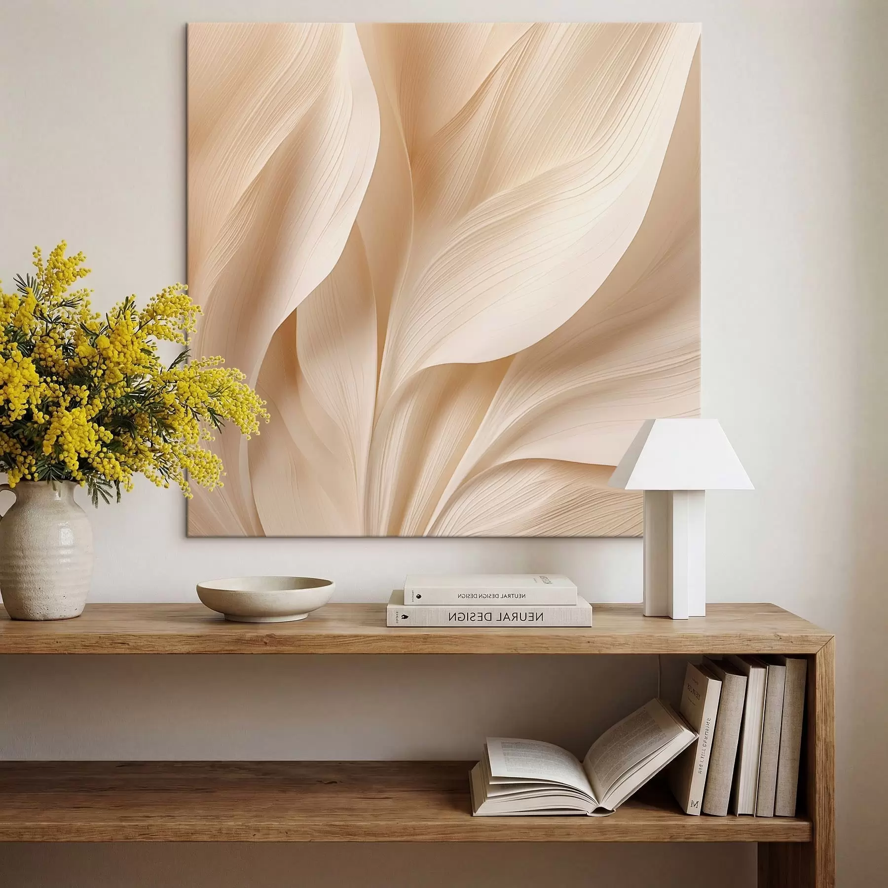 fotótapéta Absztrakt bézs színű, áramló vonalak s48095