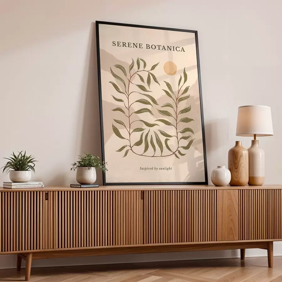 fotószőnyeg Botanikai poszter Serene Botanica felirattal f48022
