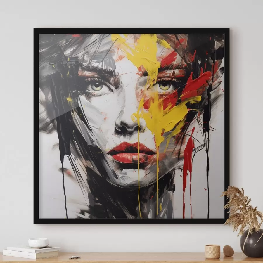 fotószőnyeg Női portré merész ecsetvonásokkal f48088