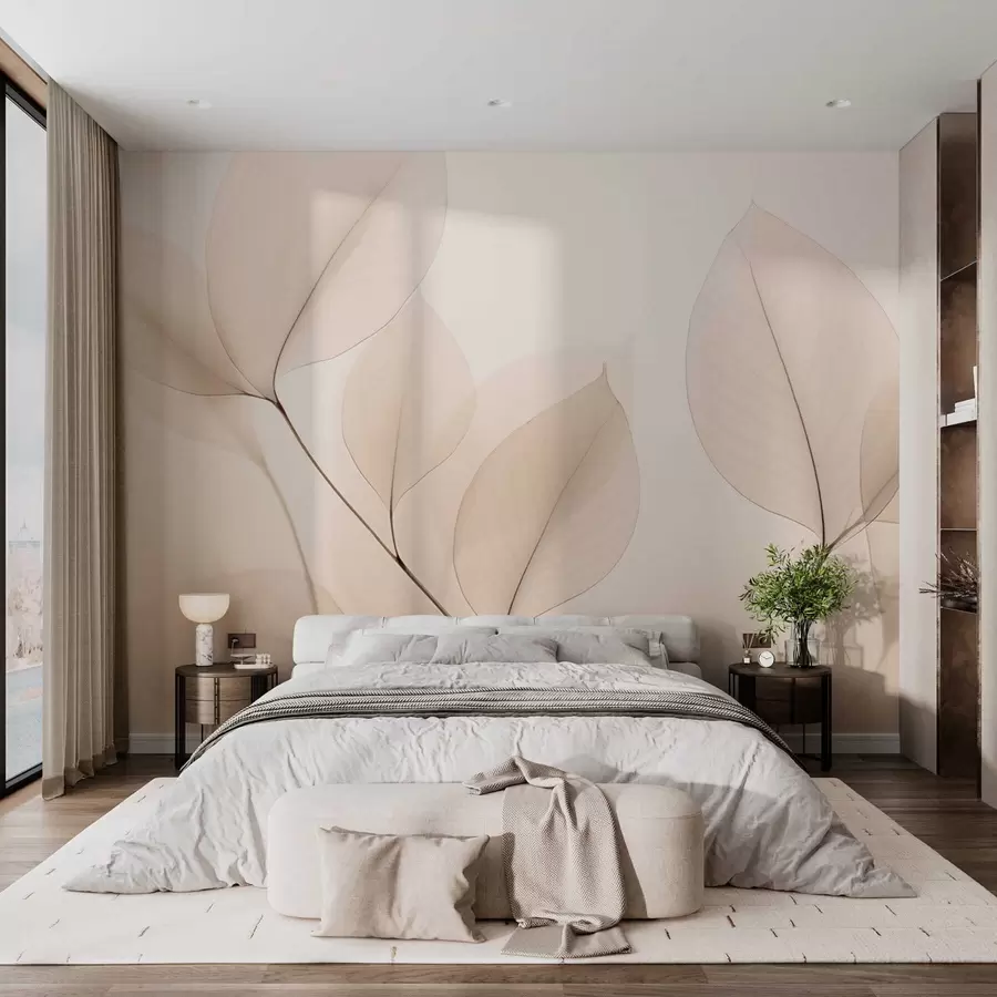 fotószőnyeg Fehér virág finom vonalakkal w05268