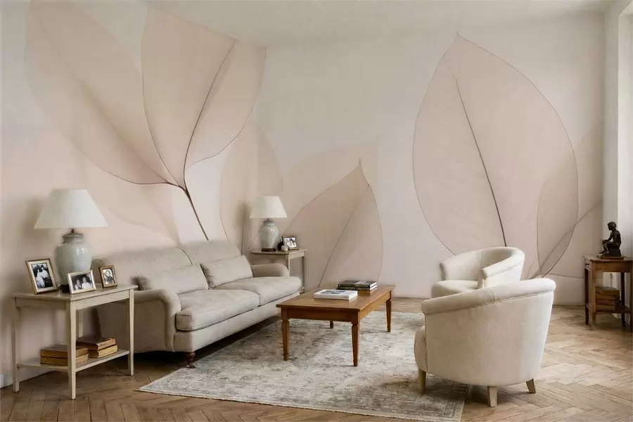 fotószőnyeg Fehér virág finom vonalakkal w05268