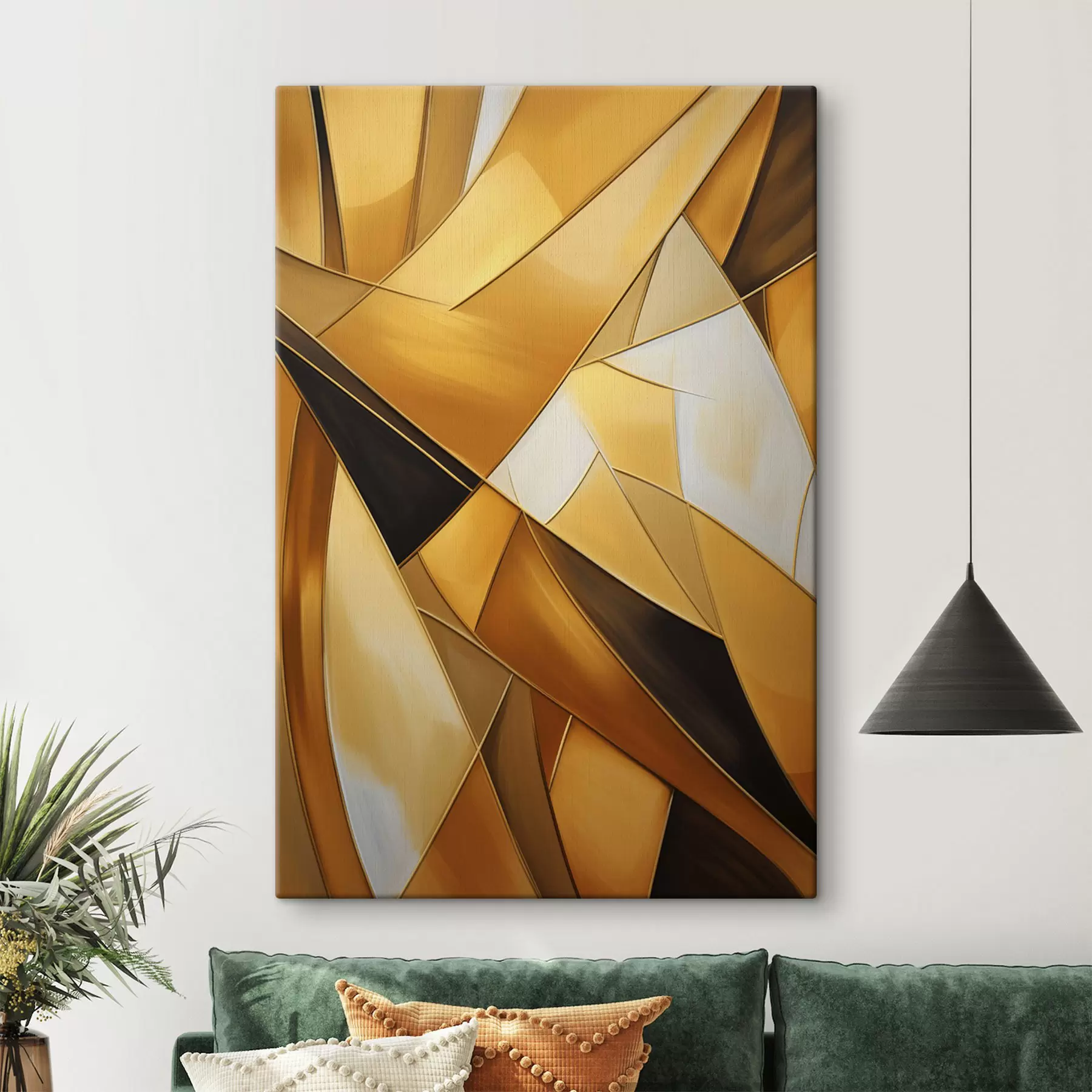 fotótapéta Absztrakt geometriai formák narancssárga, barna és fehér árnyalatokban, vékony kontúrokkal, texturált háttérrel s47863