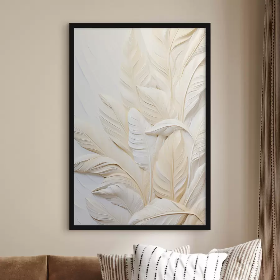 fotószőnyeg Krém színű tollak egymást átfedve, puha, világos háttérrel f47883