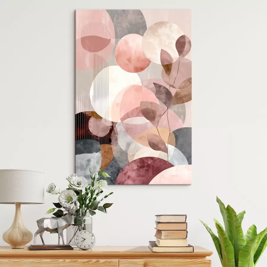 fotótapéta Geometrikus formák és botanikai elemek modern minimalista stílusban s47975