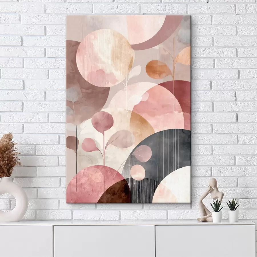 fotótapéta Átlátszó körök és stilizált ágak kompozíciója s47978