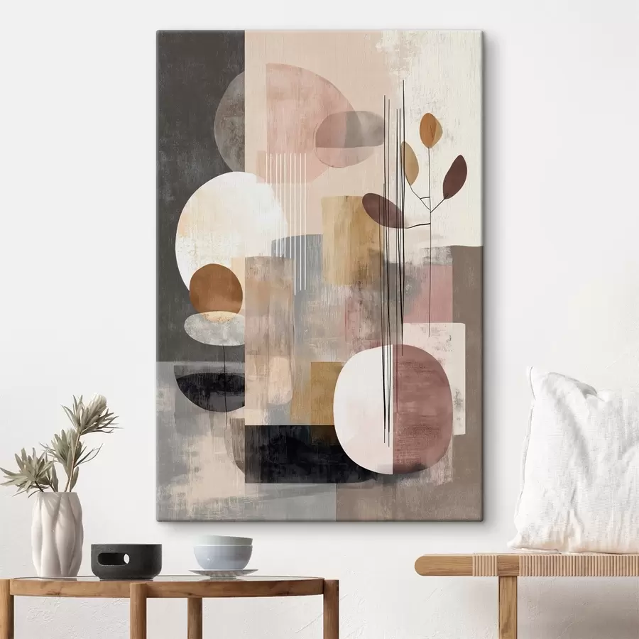 fotótapéta Botanikai elemekkel díszített kollázs digitális festészeti stílusban s47981