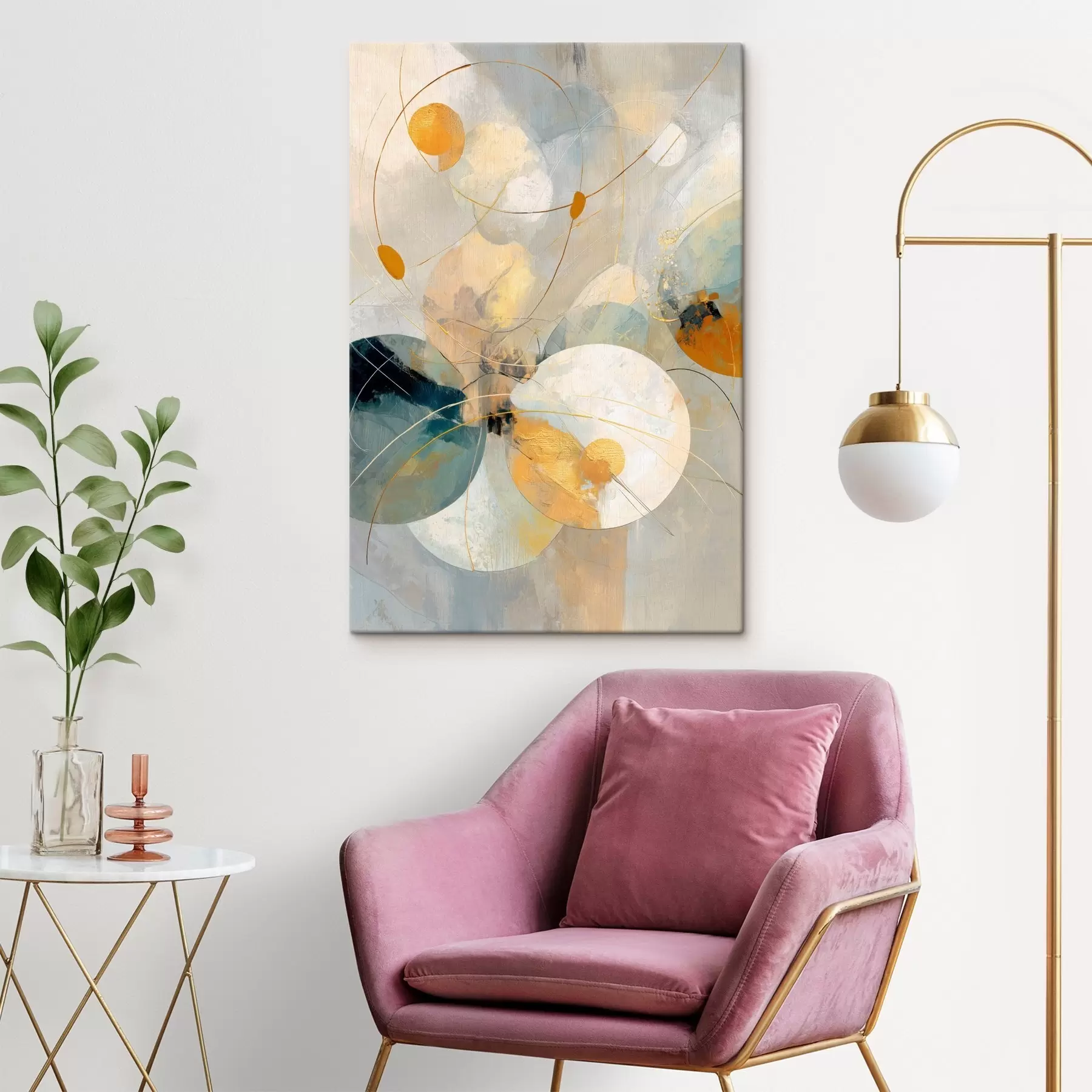 fotótapéta Átlátszó gömbök és texturált foltok összetétele s47985