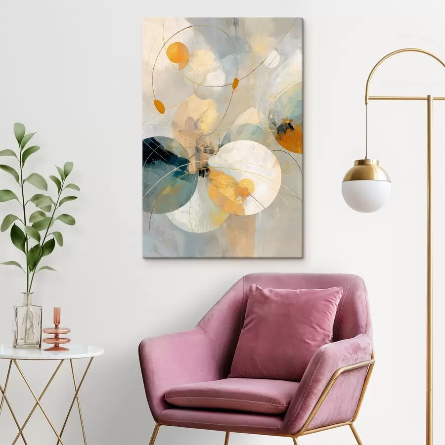 fotótapéta Átlátszó gömbök és texturált foltok összetétele s47985